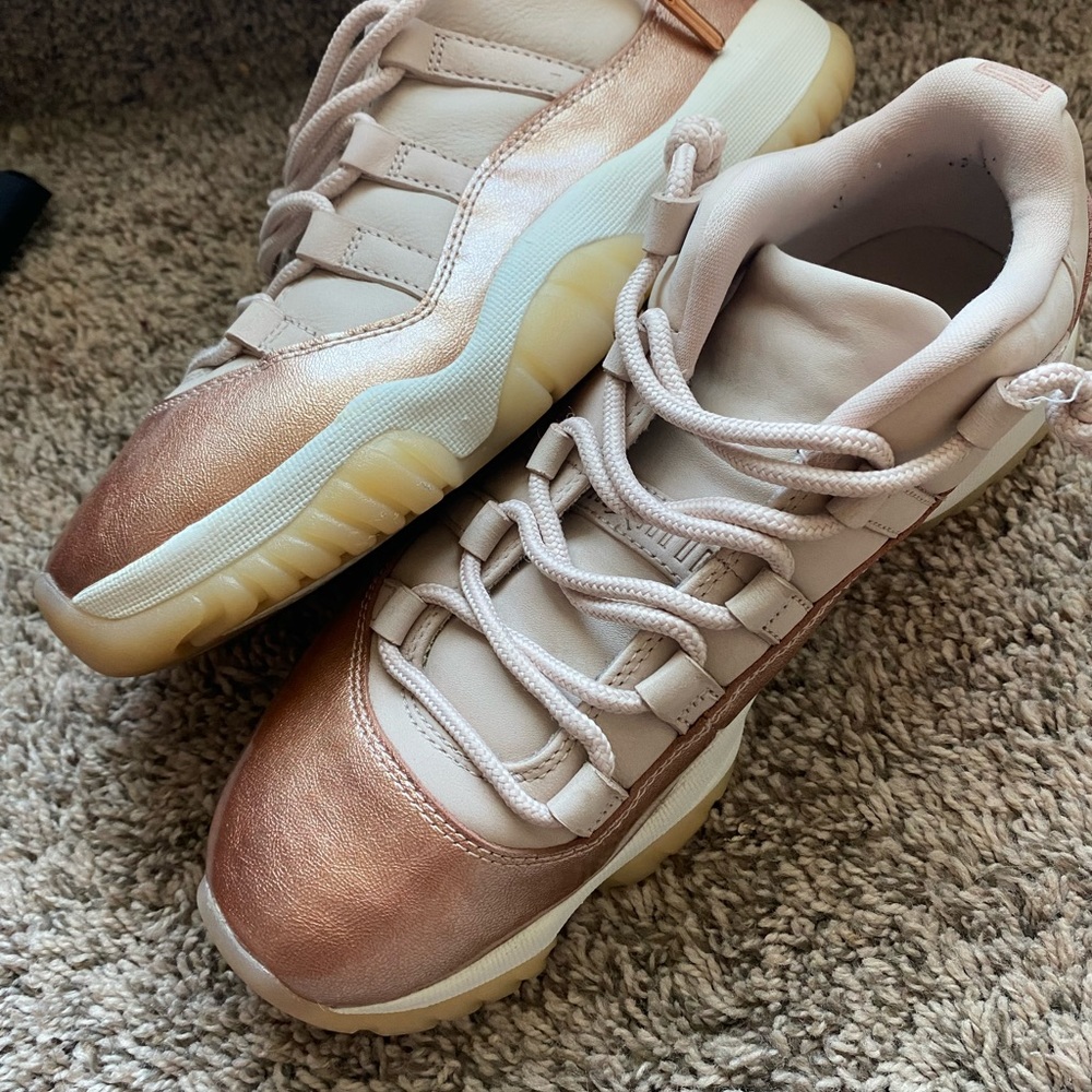 Rose gold Jordan 11’s